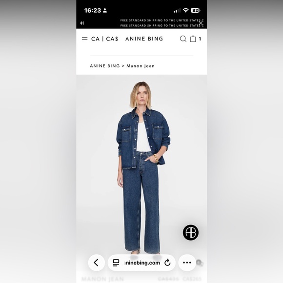 Anine Bing Manon Wide Leg Jeans - Picture 3 of 16